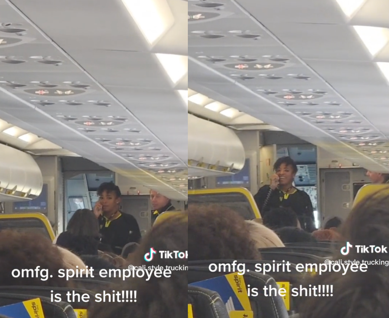 Spirit Airlines flight attendant divides people with quirky