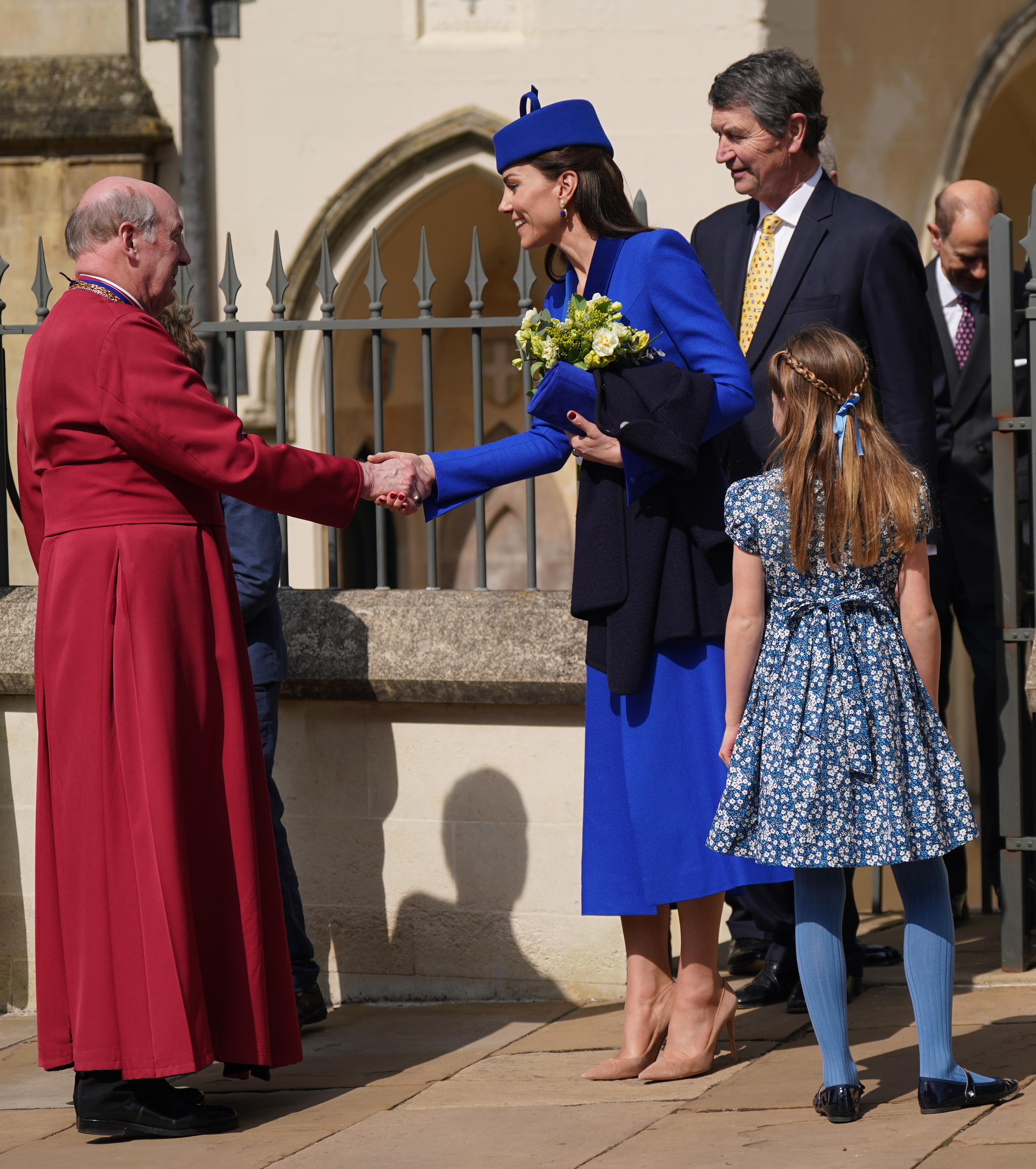 Princess of Wales wears bold red nail colour for Easter service