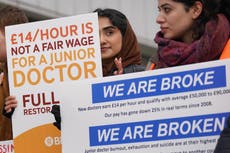 Three junior doctors would make just £66.55 for taking out appendix, says BMA