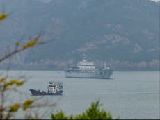 Taiwan says Chinese warships remain around island even after Beijing claims drills have ended