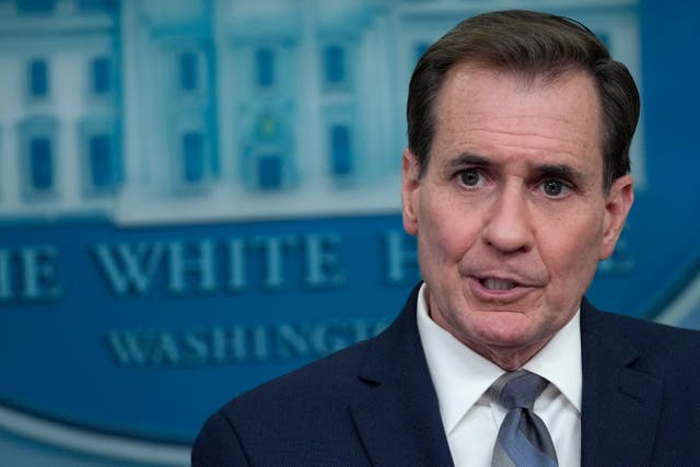 <p>National Security Council spokesman John Kirby speaks during the daily briefing at the White House in Washington, Monday, 10 April 2023</p>