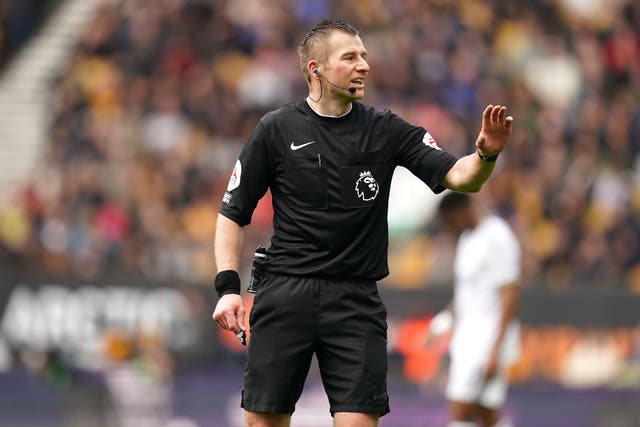 Referee Michael Salisbury will not officiate this weekend. (Mike Egerton/PA)