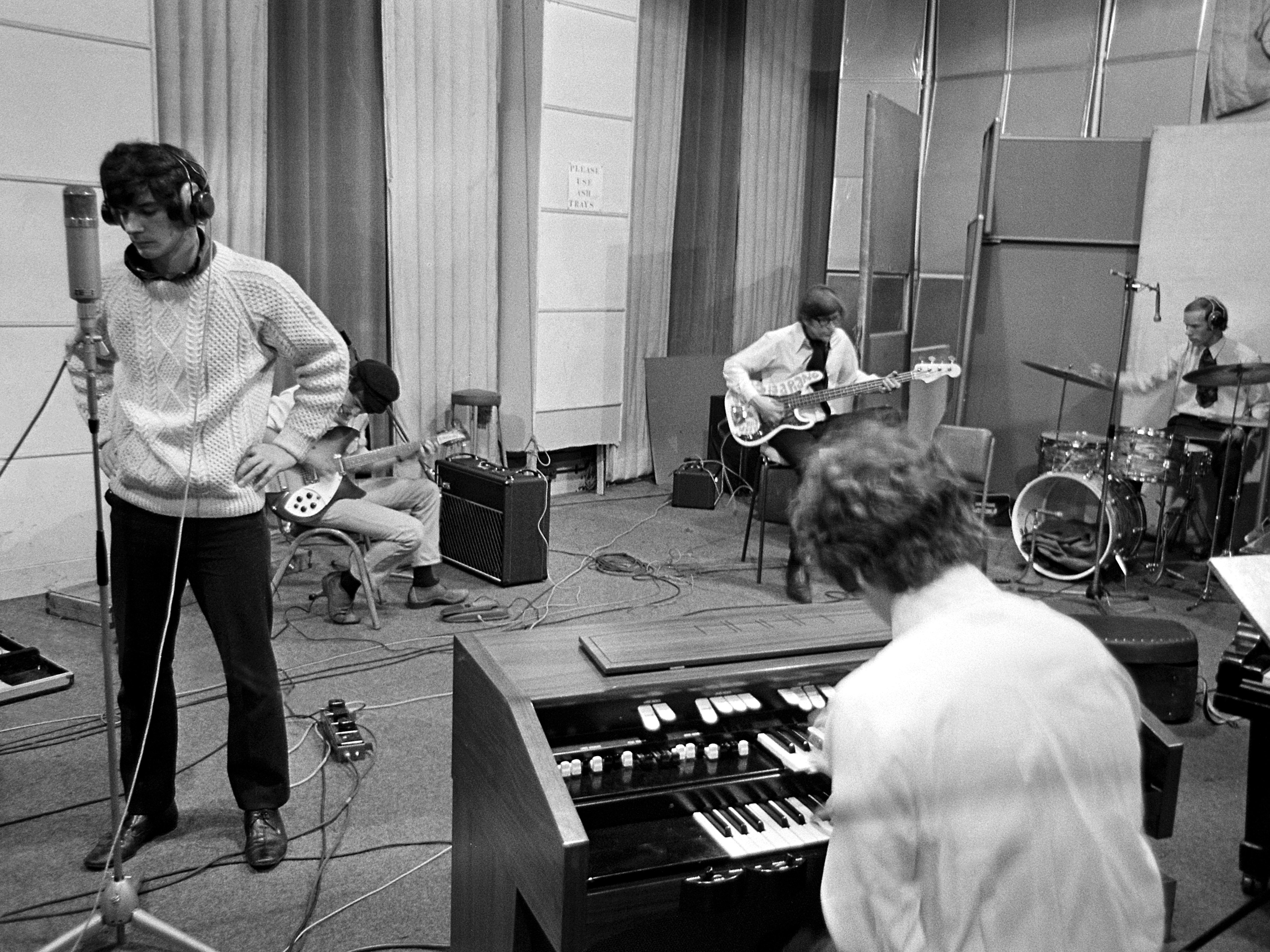 Colin Blunstone and Rod Argent of The Zombies recording at Abbey Road studios in 1967