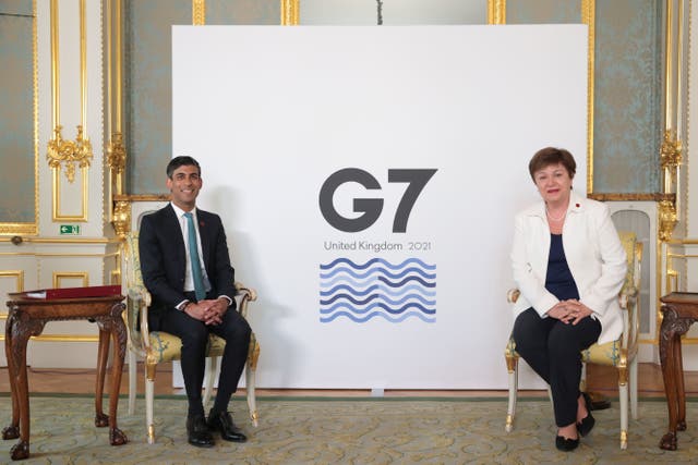 The IMF, run by managing director Kristalina Georgieva (right), said that the UK would be the worst performing G7 economy this year. (Hannah McKay/PA)