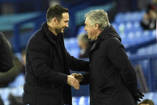 Carlo Ancelotti, right, expects Frank Lampard to be successful in his second stint as Chelsea manager (Peter Powell/PA)