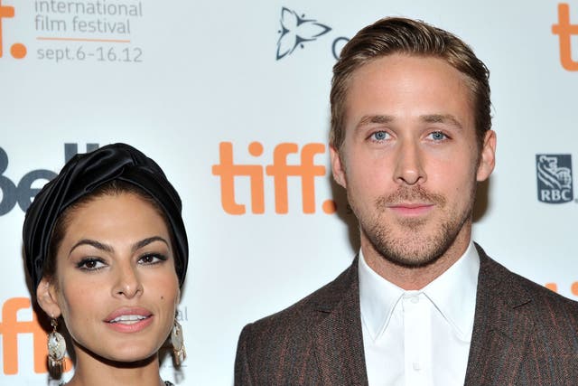<p>Eva Mendes and Ryan Gosling in 2012 at the premiere of ‘The Place Beyond the Pines’ </p>