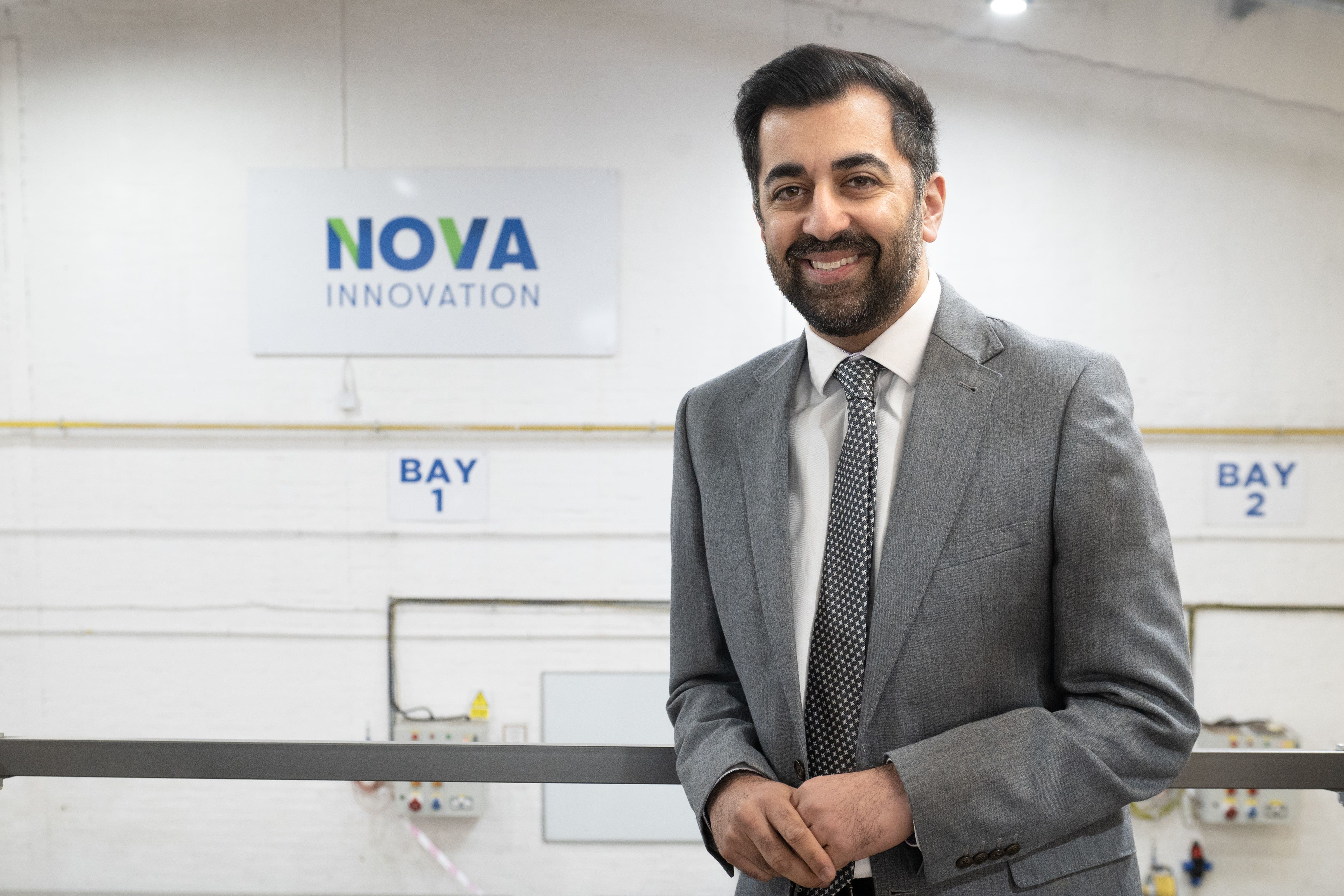 First Minister Humza Yousaf during a visit to tidal energy company Nova Innovation in Edinburgh (Lesley Martin/PA)