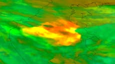 Satellite imagery captures huge volcanic eruption in Russia