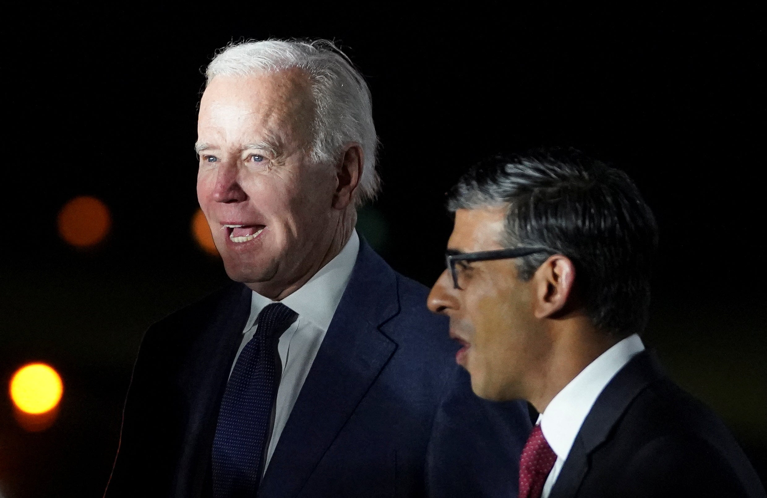 Joe Biden greeted by Rishi Sunak