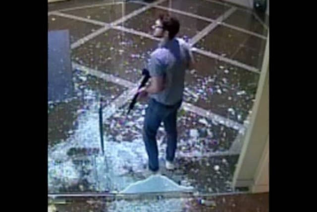 <p>Gunman Connor Sturgeon at bank during Louisville shooting</p>