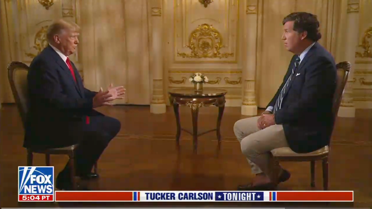 Tucker Carlson mocked for ‘humiliating’ interview with Trump after leaked texts revealed ‘hatred’