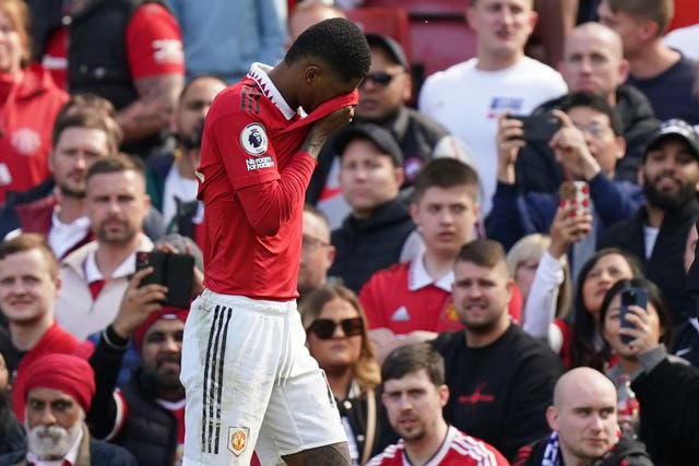 Marcus Rashford limped off injured during Manchester United’s Premier League win over Everton (Mike Egerton/PA)