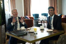 Biden visit – latest: US president meets Sunak as White House denies ‘anti-British’ claims