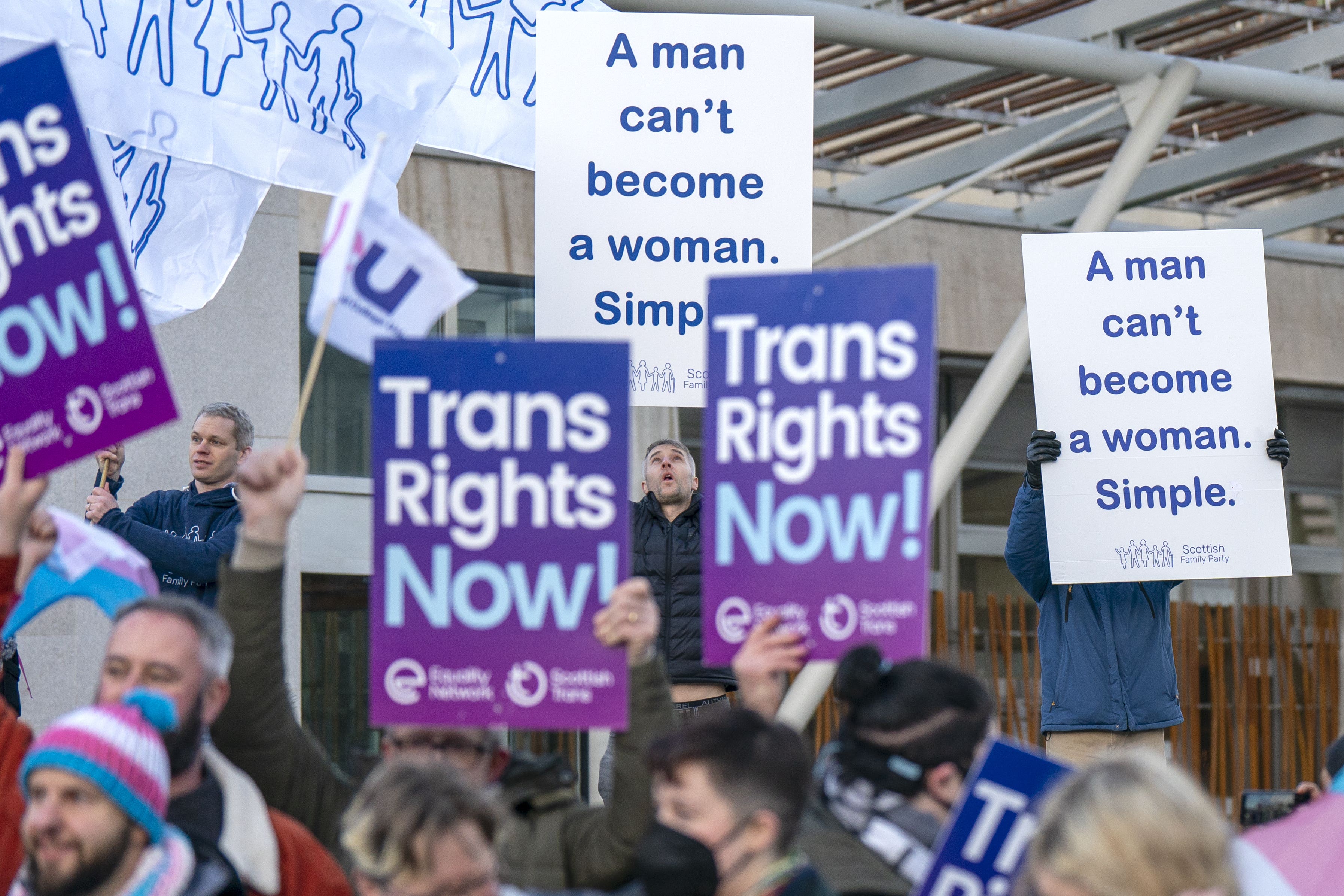 The passing of the Bill at Holyrood sparked protest from both sides of the argument (PA)