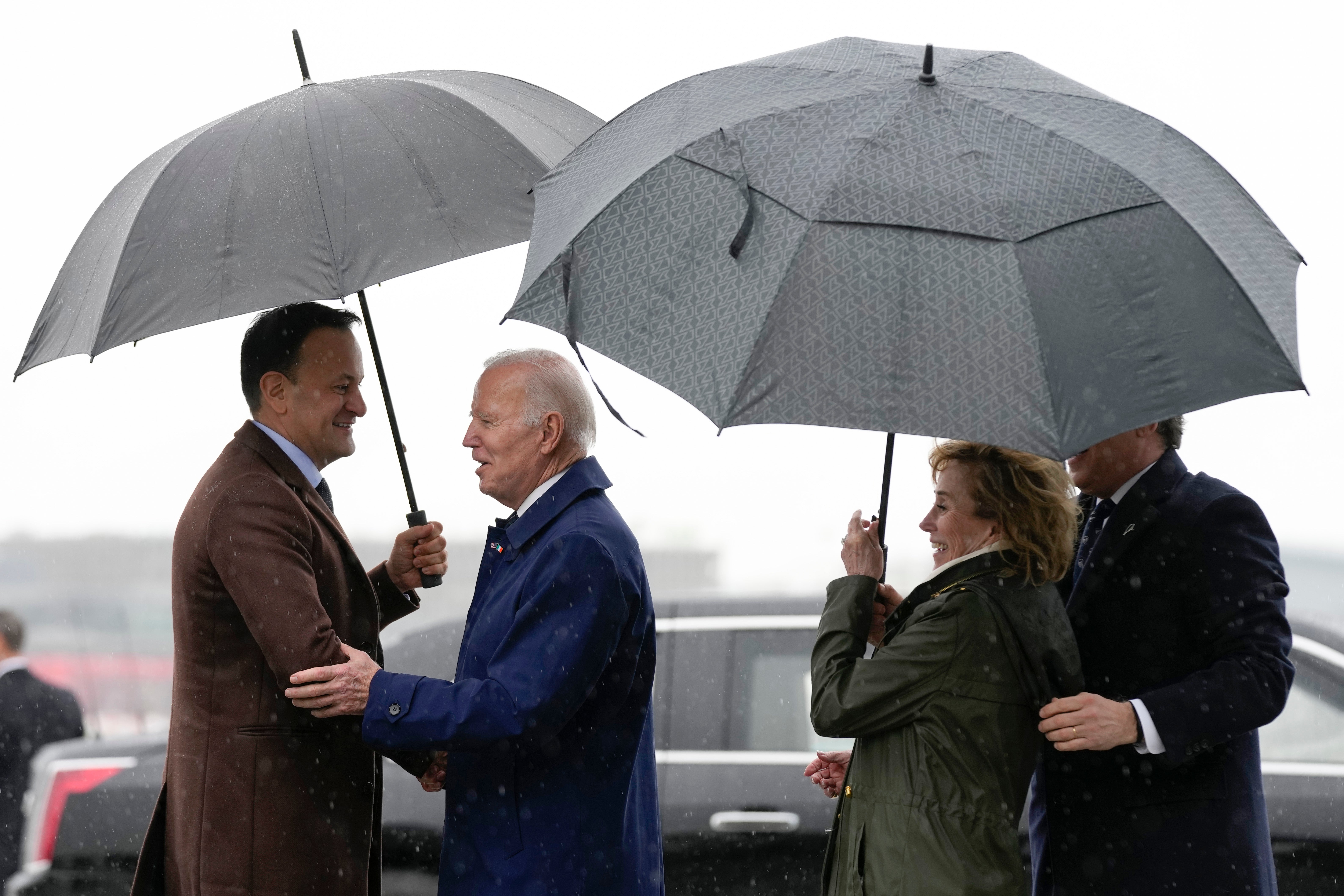 <p>Biden shakes hands with Irish prime minister Leo Varadkar</p>