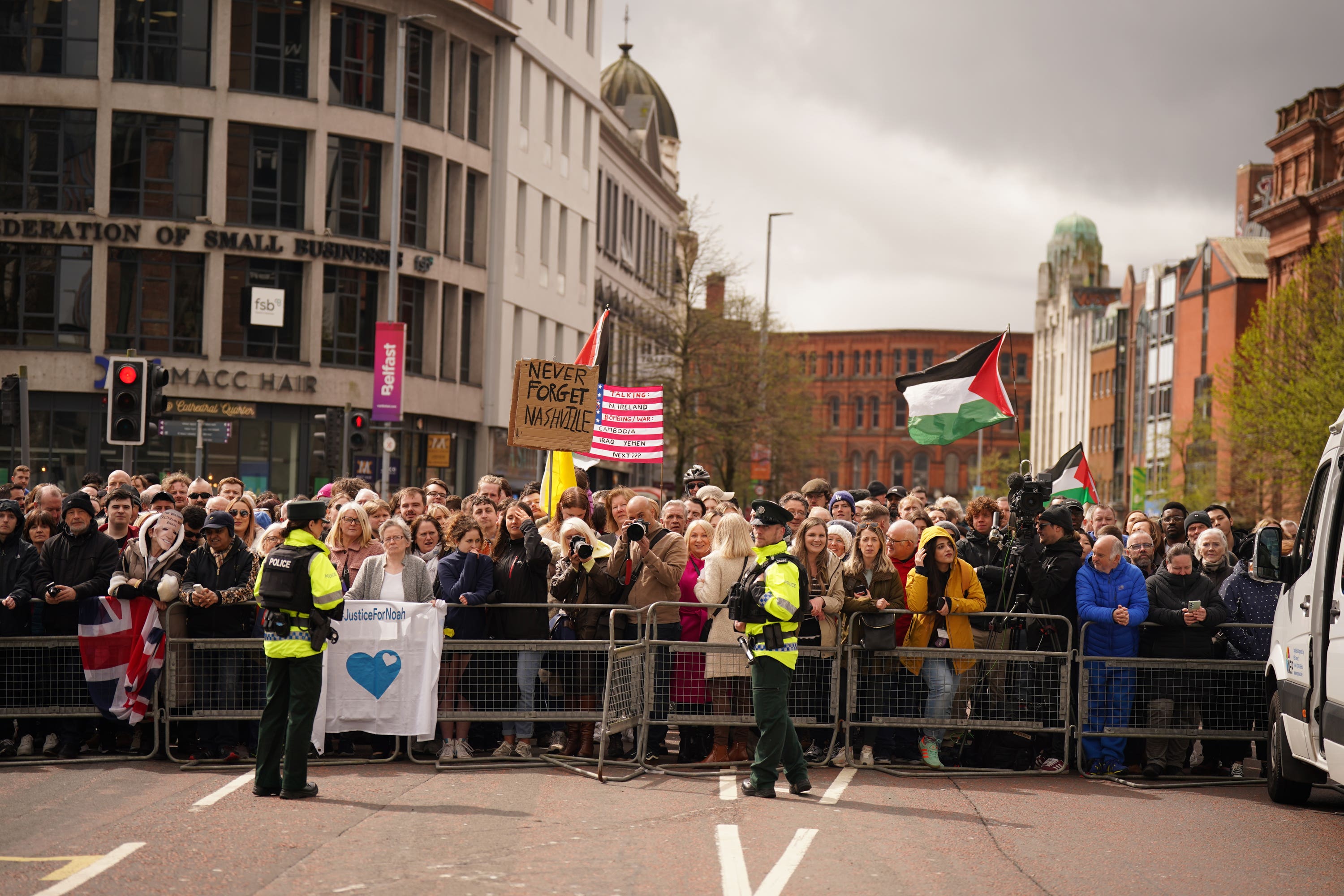 A major policing operation was undertaken during the visit to Belfast of President Joe Biden (Niall Carson/PA)