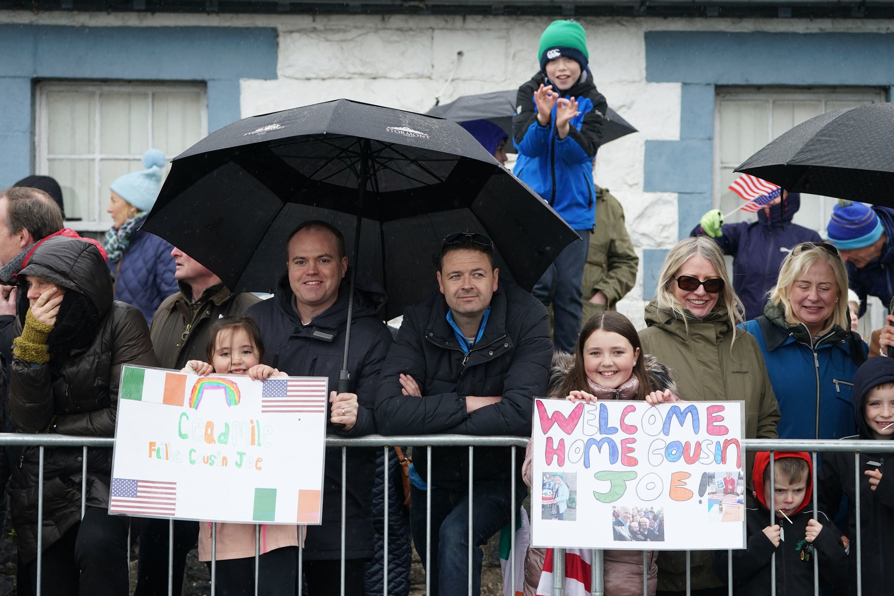 <p>Members of the public gather in Carlingford</p>