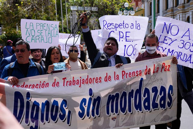 BOLIVIA-PERIODISTAS PROTESTA