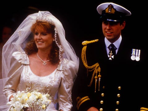 Sarah Ferguson and Prince Andrew at their wedding in 1986. Fergie will have to watch the 6 May celebrations at Westminster Abbey on TV