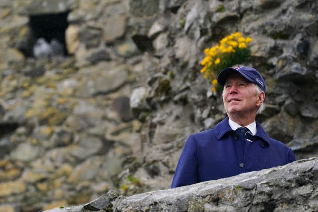 US President Joe Biden at Carlingford Castle, Co Louth, during his trip to the island of Ireland (PA)