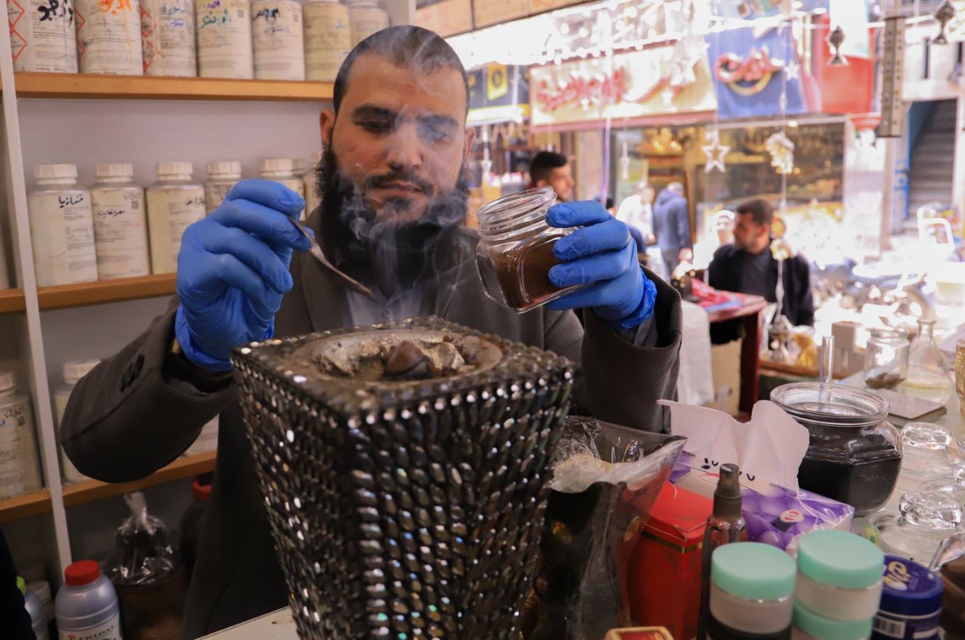 Gaza resident Ibrahim Abu Saraya was determined to master the art of producing incense
