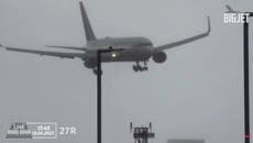 Storm Noa: United Airlines flight forced to abort landing as strong winds rock plane