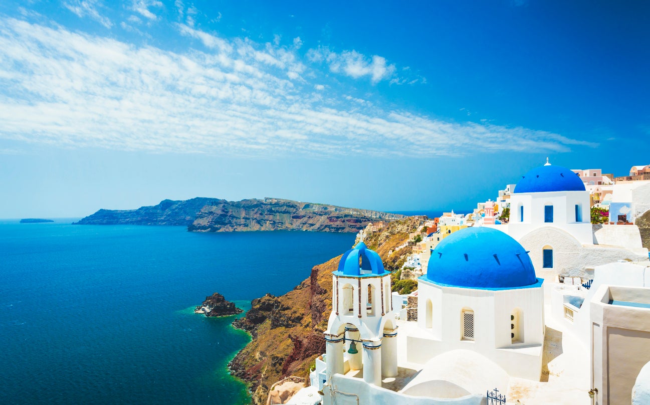 The island of Santorini in the Cyclades.