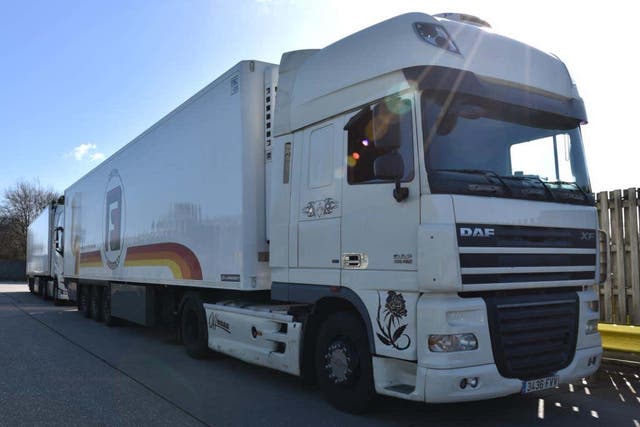 The lorry used by Marinel Palage to smuggle the migrants into the UK (NCA/PA Wire)