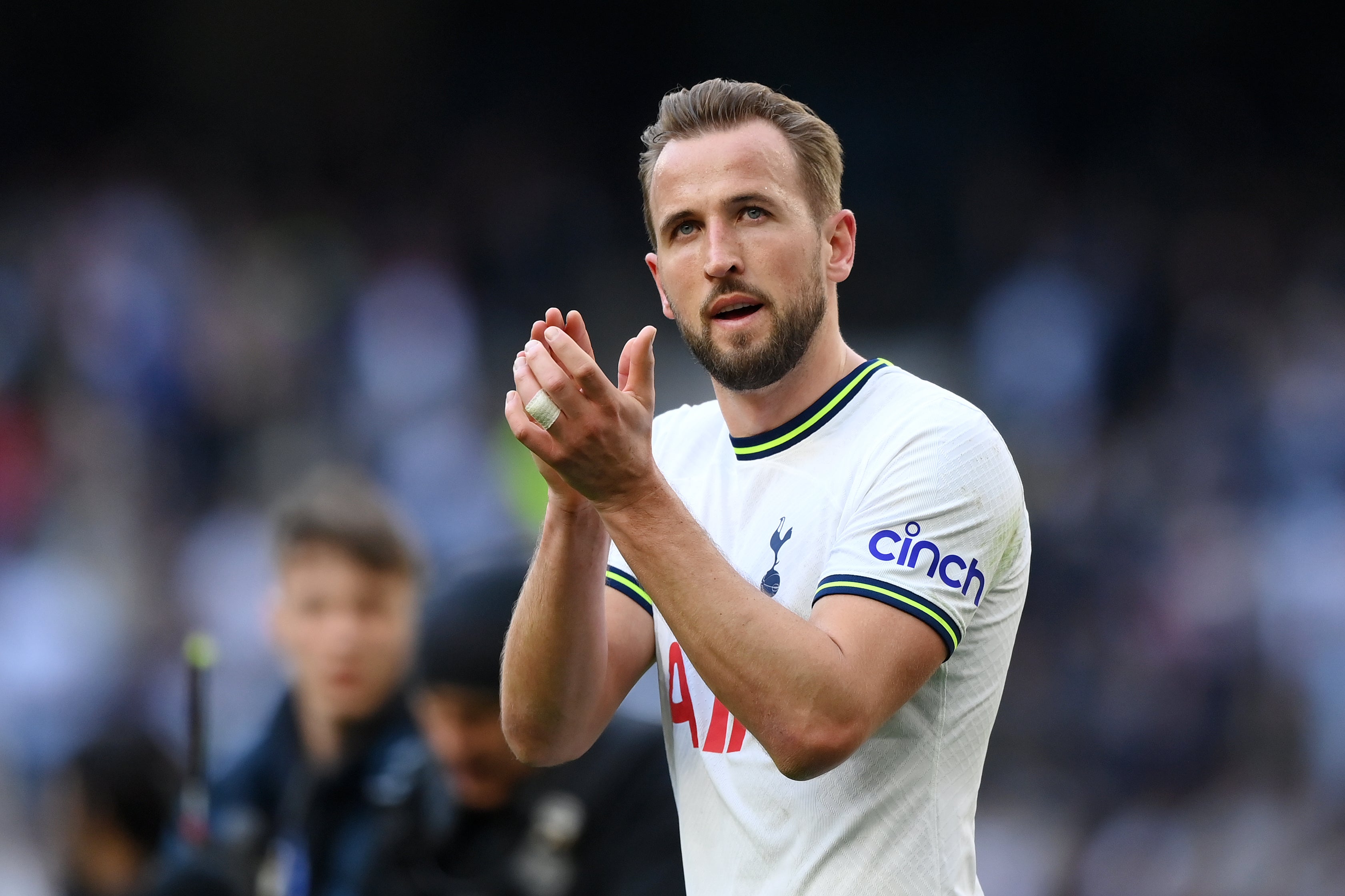 <p>Harry Kane has only one year left on his contract at Spurs </p>