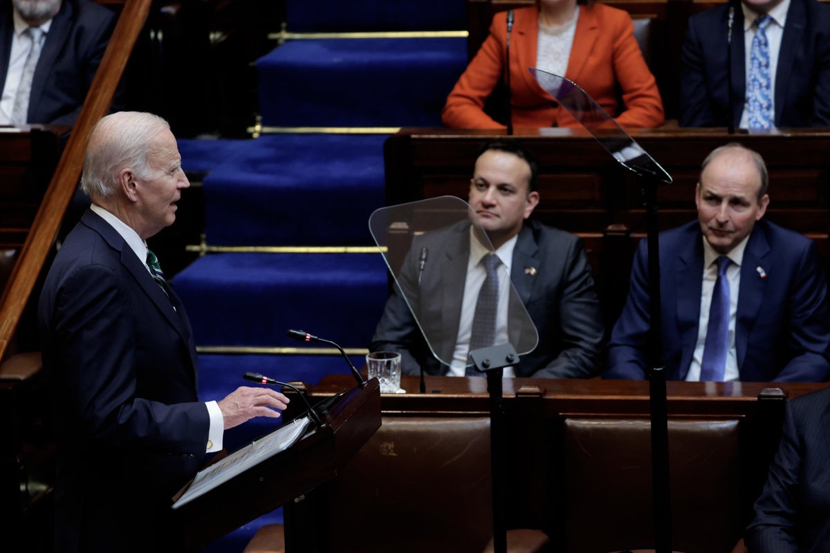 Joe Biden seeks to ‘make hope and history rhyme’ in Irish homecoming address