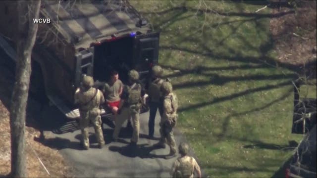 <p> Moment FBI swoop in and arrest Pentagon leaks suspect</p>