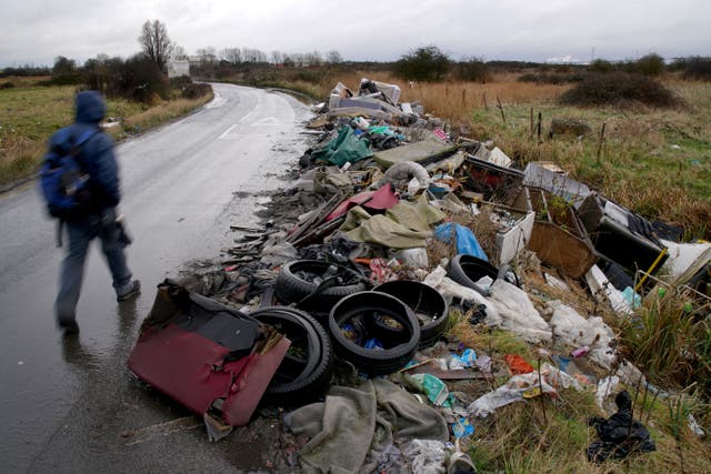 A fly-tipping site near Erith in Kent (Gareth Fuller/PA)