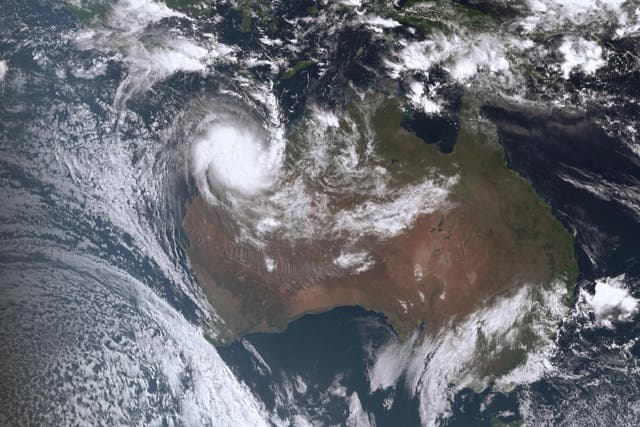 <p>Cyclone crosses Western Australia state’s Pilbara coast as a severe Category 5 storm</p>