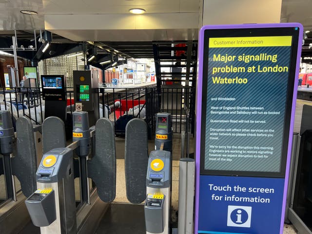 <p>Inaction station: London Waterloo on 13 April, when a signal failure wiped out most of the morning rush hour</p>