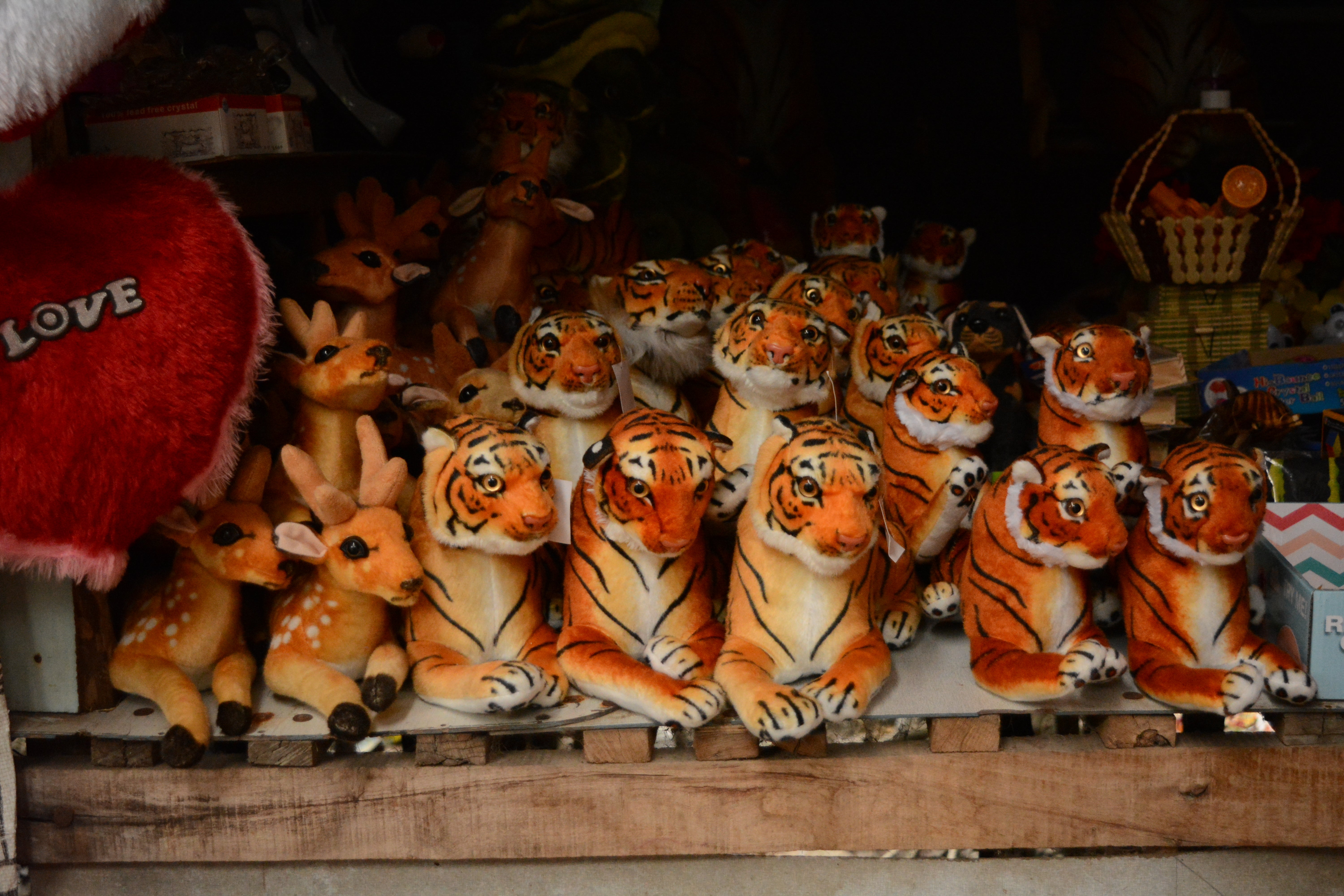 Soft toys sold at the market in Sundarbans Wild Animal Park, Jharkhali