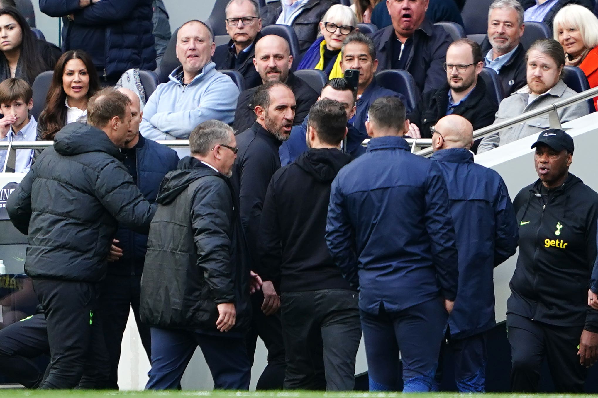 Roberto De Zerbi and Cristian Stellini were sent off in the second half of Brighton’s ill-tempered 2-1 Premier League loss at Spurs last weekend (Zac Goodwin/PA)