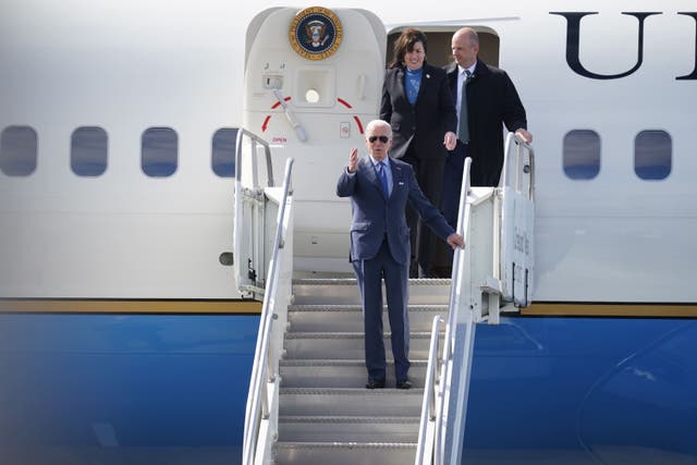 US President Joe Biden arrives at Ireland West Airport Knock (Niall Carson/PA)