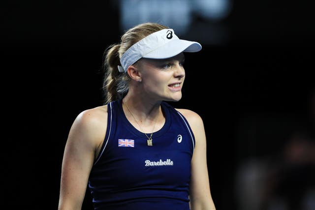 Harriet Dart looks frustrated during her loss to Alize Cornet (Bradley Collyer/PA)