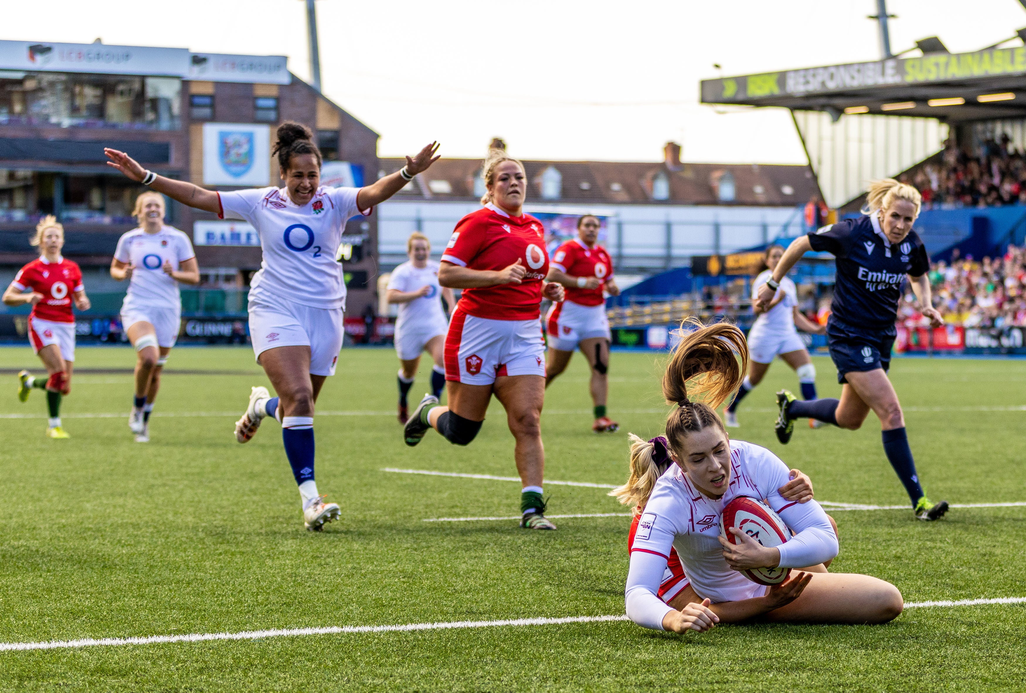 England ran in nine tries as they thumped Wales