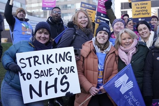 <p>Royal College of Nursing members on the picket line</p>