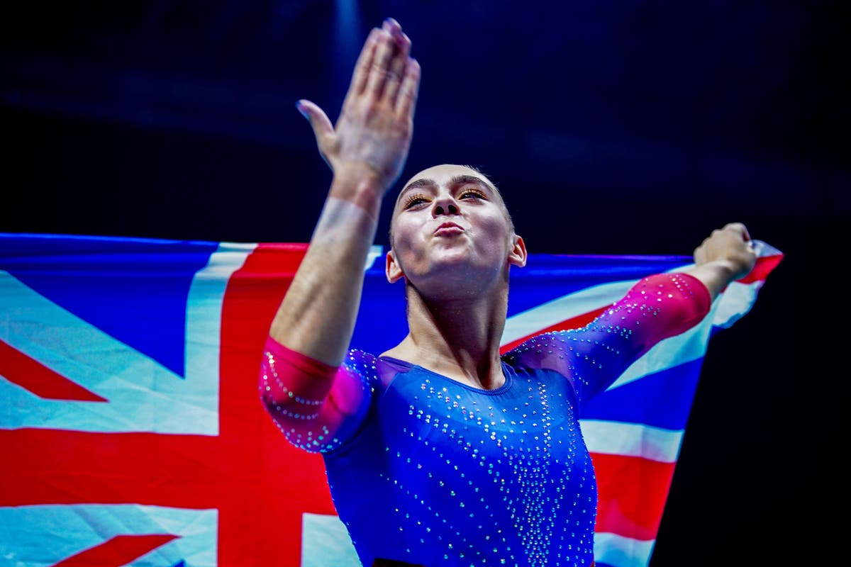 Jessica Gadirova retains European floor title to complete golden treble