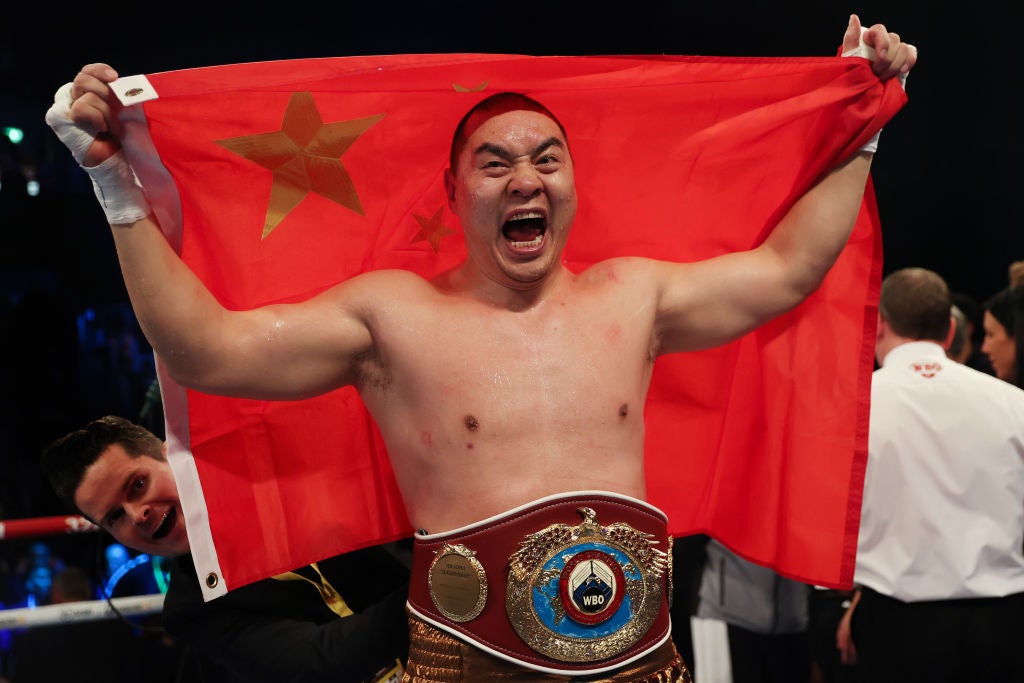 China’s Zhilei Zhang caused an upset with his accuracy and southpaw style