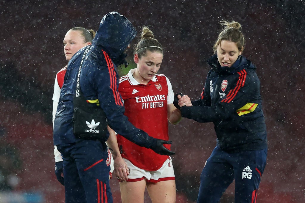 Kim Little picked up the injury in the win over Bayern Munich