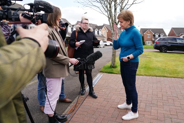 Humza Yousaf has come under pressure to suspend Nicola Sturgeon after a leaked video surfaced (Jane Barlow/PA)