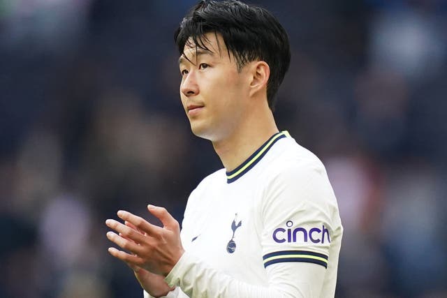 Son Heung-min is eyeing a place in the top five of Tottenham’s all-time scoring list (Adam Davy/PA)