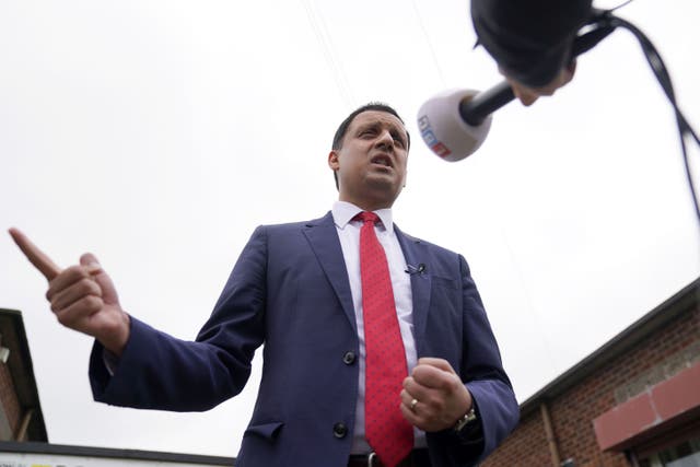 Scottish Labour leader Anas Sarwar speaks to the media after he made a keynote speech at Pollok Community Centre in Glasgow (Andrew Milligan/PA)