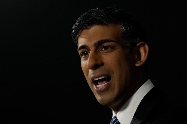 Prime Minister Rishi Sunak giving a speech on education at London Screen Academy in London (Kirsty Wigglesworth/PA)