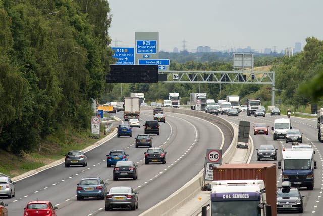 Reinstating hard shoulders on existing smart motorways would be “too disruptive” and cost a “significant” amount, Downing Street said (PA)