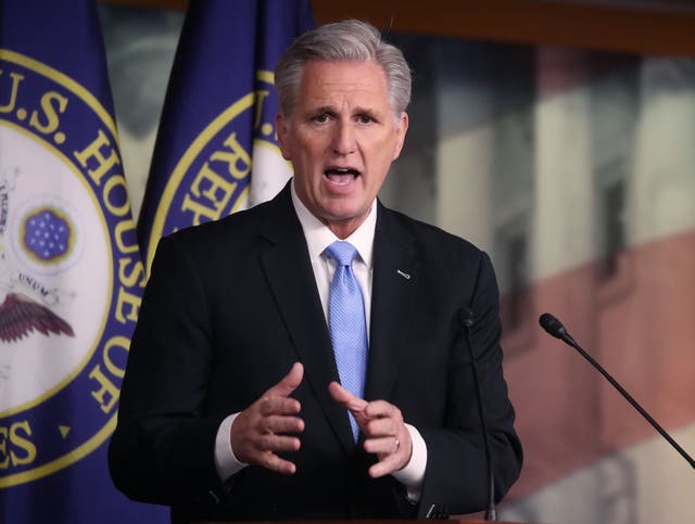 <p>House Speaker Kevin McCarthy holds a press conference</p>