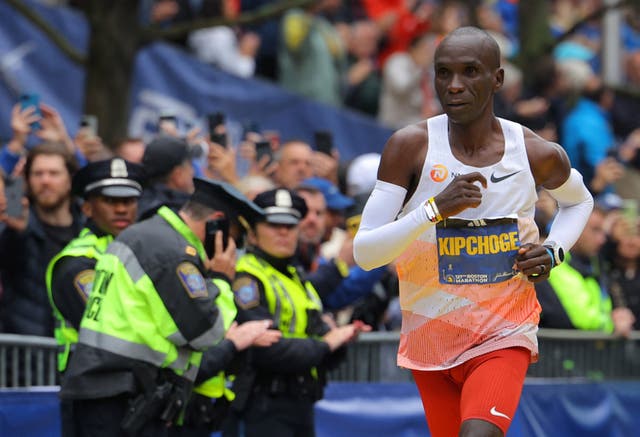 <p>File photo: Kenya’s Eliud Kipchoge in action at the 127th Boston Marathon, Boston, Massachusetts, US, 17 April 2023</p>